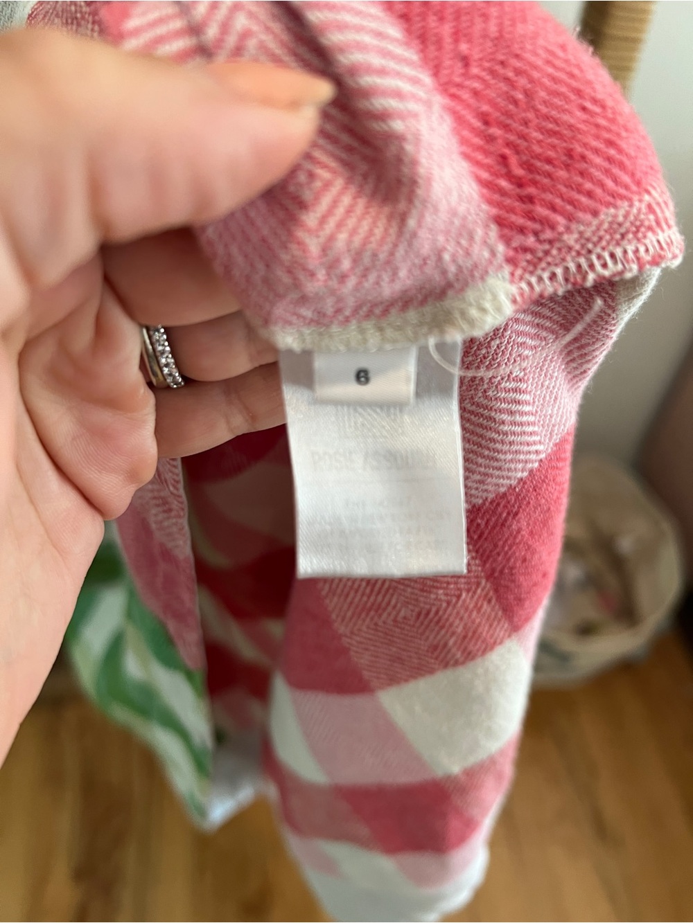 Rosie Assoulin Pink & Green Check Kids Polo Nightgown - Picture 7 of 13